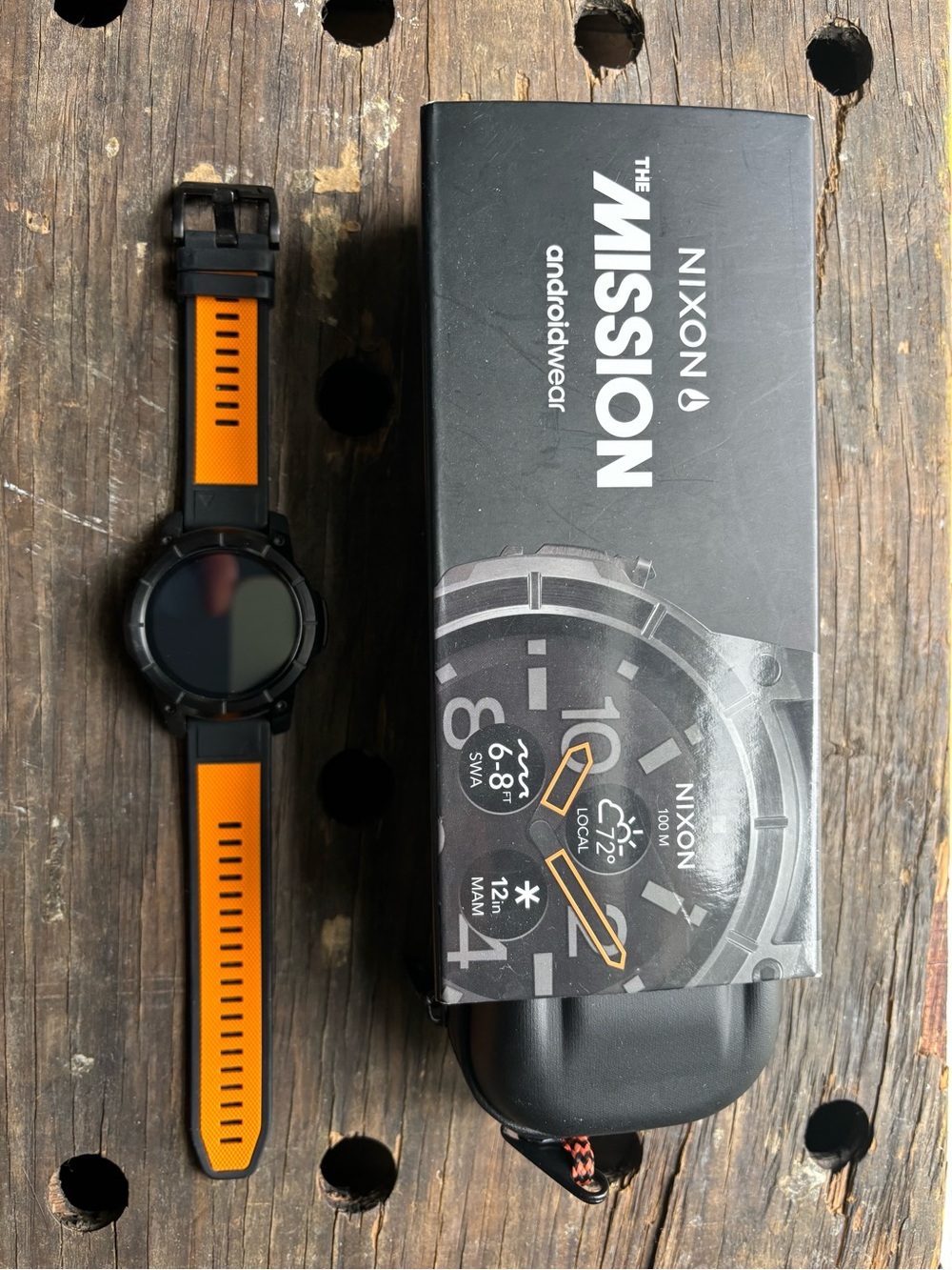 Nixon Mission Sport Watch — Orange and Black